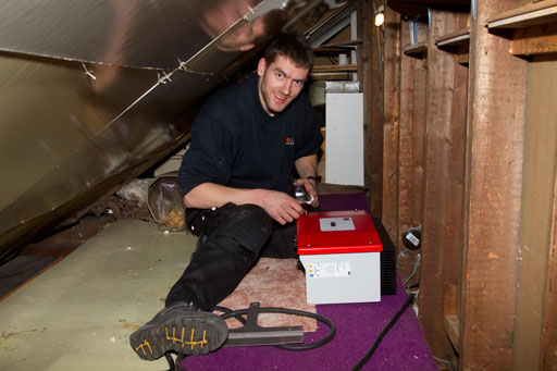 Installing the Sunnyboy inverter in the roofspace
